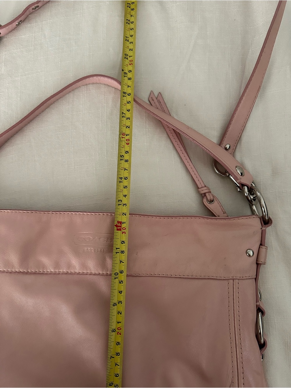 Vintage Blush PINK COACH Large Zoe Leather Hobo Bag Y2K Convertible F14706 🌸💕 - Picture 9 of 9